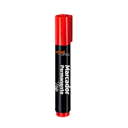 MARCADOR PERMANENTE PONTA CHANFRADA TOP VERMELHO JOCAR OFFICE
