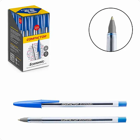 CANETA ESF 1.0MM AZUL COMPACTOR C/50UN
