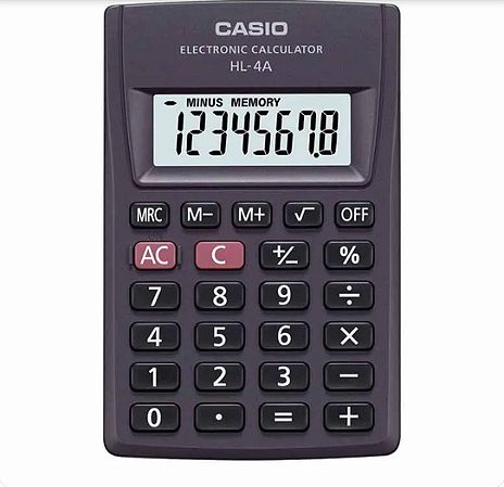 CALCULADORA BOLSO 8 DIGITOS HL-4A CASIO (pequena)