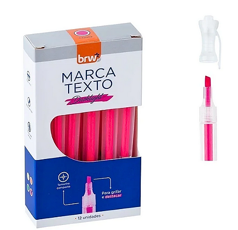 CANETA MARCA TEXTO ROSA FLUORESCENTE BRW