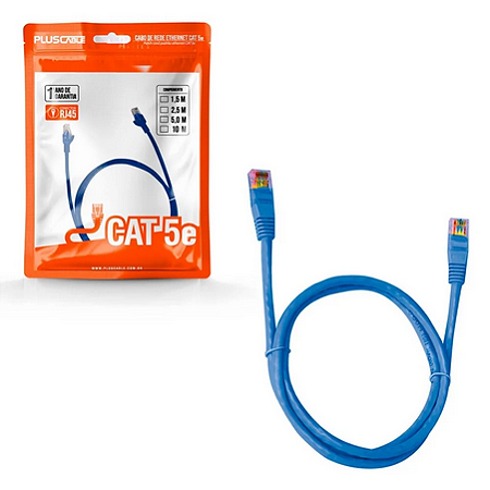 CABO DE REDE PACTH CORD CAT.5E 1.5M PLUS CABLE