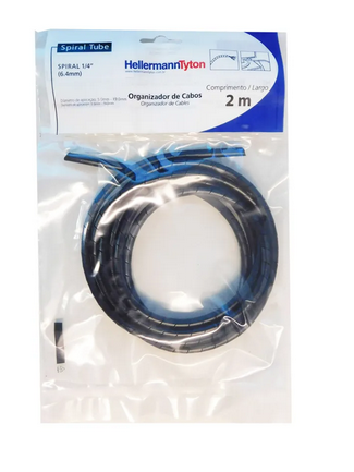 ORGANIZADOR DE CABOS SPIRAL TUBE 2M 1/4 HELLERMANN