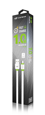 CABO USB MICRO USB 1M BRANCO CB100WH C3TECH