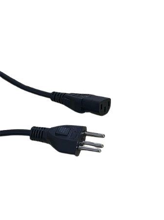 Cabo de Força 10A Tripolar Preto – 1,6m 110V/220V