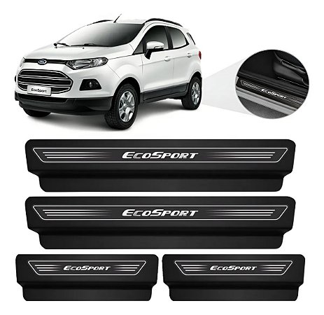 Kit 4 Soleiras de Porta Protetoras Ford Ecosport Preto