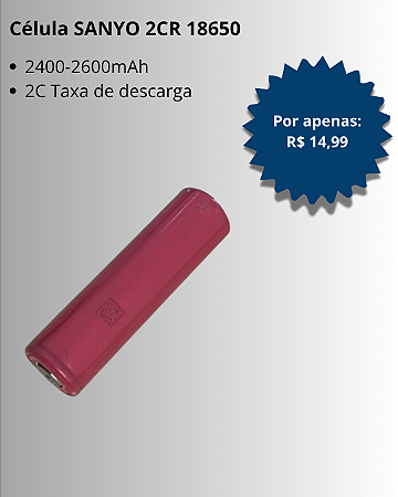Célula SANYO 2CR 18650 2400-2600mAh