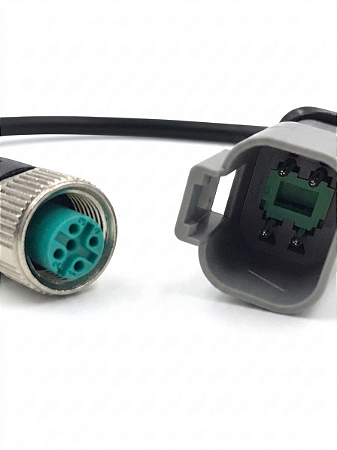 Conector Plug Chicote 4 vias com Conector M12 4 vias Femêa