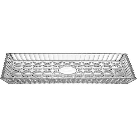 Bandeja De Vidro Transparente Luxo Para Mesa Cozinha Sala