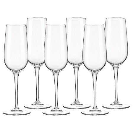 Taças Champanhe Vidro Transparente Bormioli Rocco 215 ml 3Pç