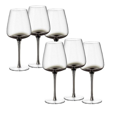 Kit 6 Taças De Vidro Para Vinho Drinks Champanhe Festa 390ml