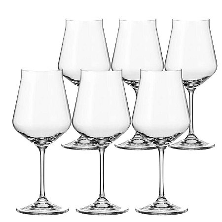 Kit 6 Taças Bohemia Xtra de Cristal Para Vinho 560ml Chique