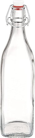 Garrafa Bormioli Rocco Swing Vidro Transparente C/ Tampa 1l