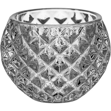 Castiçal De Vidro Transparente Porta Velas Decorativo 6x8cm