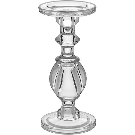 Suporte De Velas Castiçal Vidro Luxo Estilo Europeu 25x11cm