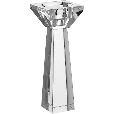 Castiçal De Cristal Porta Velas Decorativo Mesa Posta 17cm