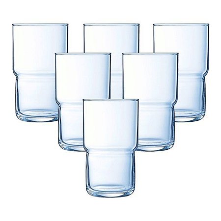 Jogo de 6 Copos Vidro Temperado Long Drink Luminarc 320ml