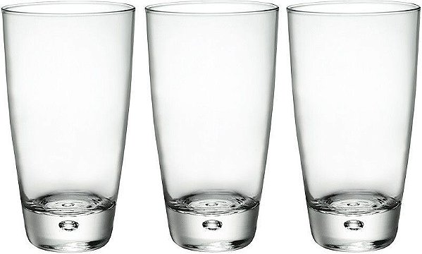 Jogo de 3 Copos Luna Long Drink Bormioli Rocco Luxo 350ml