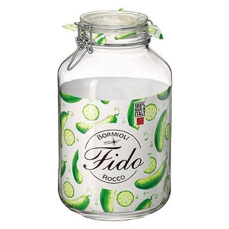 Pote Fido Vidro Italiano 4 Litros Bormioli Rocco Hermético