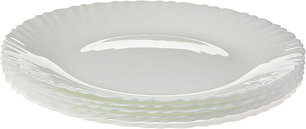 Luminarc Feston Prato Raso 27cm Vidro Temperado Branco
