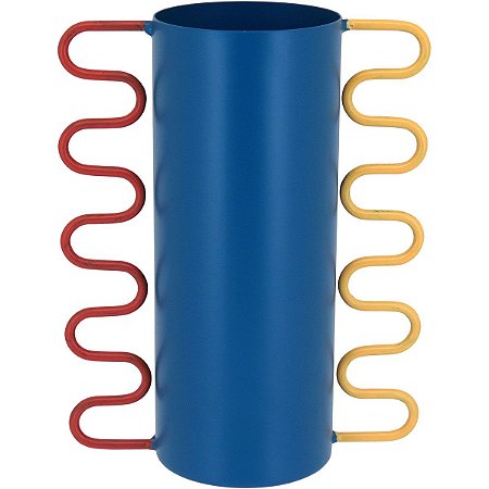 Vaso Para Plantas De Metal Azul 20x12cm Decorativo Flores