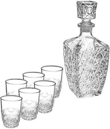 Garrafa Licor Com Copos 7 Peças Bormioli Rocco 780ml 85ml