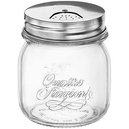 Saleiro Pimenteiro Vidro Tampa Inox Bormioli Rocco 250ml