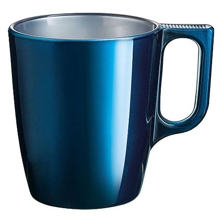 Caneca De Vidro Azul Luminarc Para Café Capuccino Chá 250ml