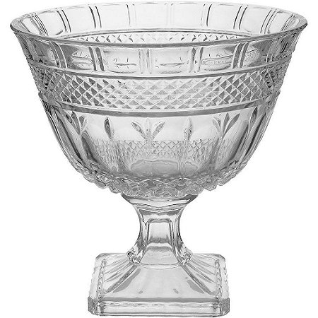Vaso Centro De Mesa Pedestral De Cristal Fruteira Decoração