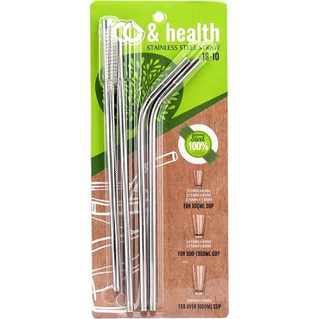Canudo Em Aço Inox reutilizavel P/ Bebidas Quentes E Geladas