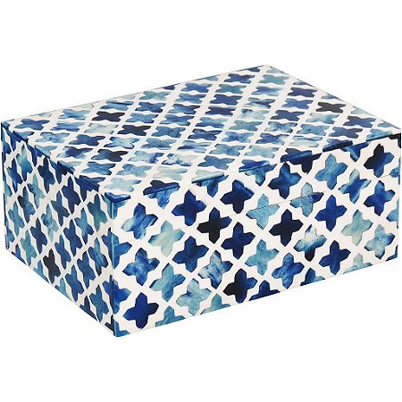 Caixa Organizadora Decorativa Mugal Home&Co de Osso Azul