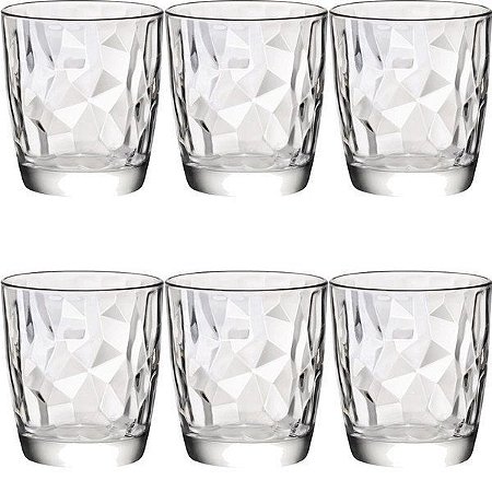 Copo Uísque Diamond Bormioli Rocco de Vidro 390ml 6 Peças