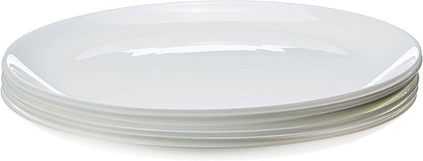Prato Raso Luminarc Diwali de Vidro Temperado Branco 6 Peças