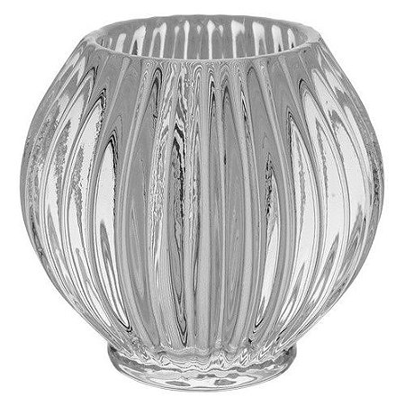 Castiçal de Vidro Transparente Design Moderno Home 9x9cm