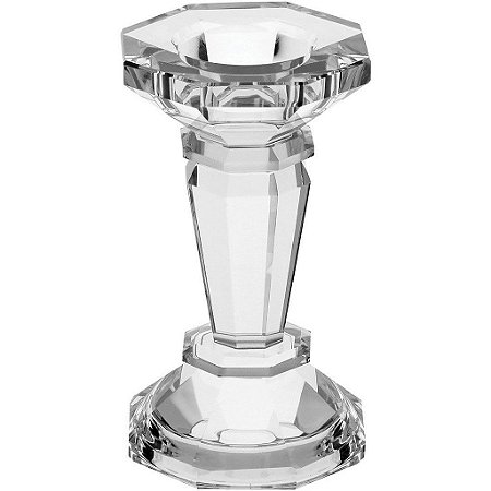 Castiçal de Cristal Luxuoso com Base Ilussion Porta Velas