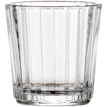 Castiçal Vidro Transparente Crisa Fluted Para Velas Casa