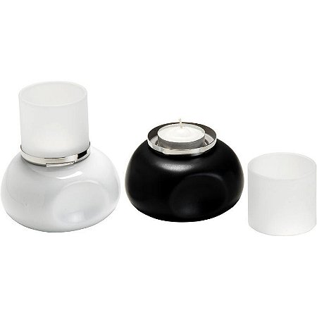 Castiçal Living Decorativo em Porcelana 10x10x8cm 2 Peças
