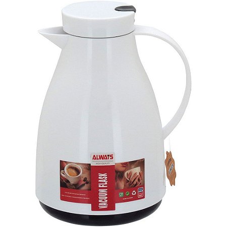 Garrafa Térmica 1 Litro Branca Para Café Elegante Cozinha