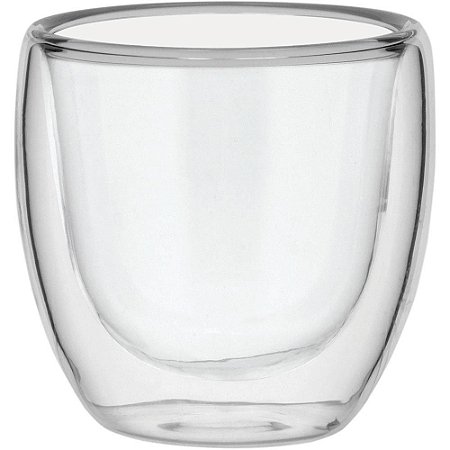 Xícara Para Café Chá Clear de Vidro Com Parede Dupla 80ml