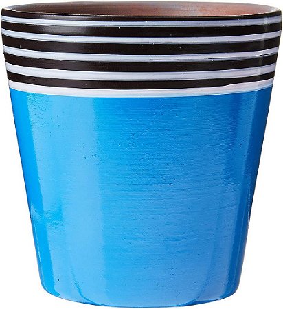 Vaso Azul Para Enfeite de Terracota Jardim Design Elegante
