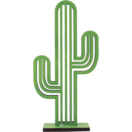 Cacto De Enfeite Decorativo em Mdf Verde Para Sala Interior