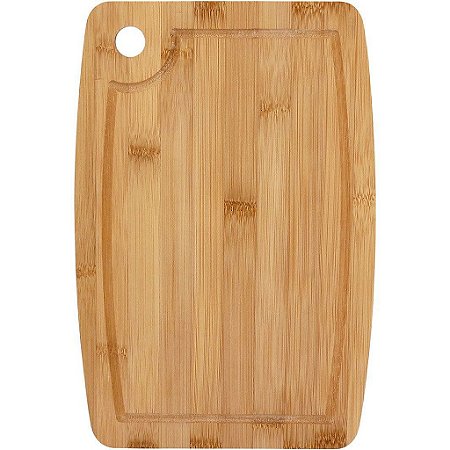 Tábua de Corte Bambu Natural Servir Churrasco Carne 30x20cm