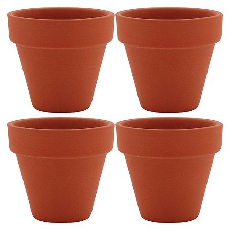 Vaso Clay Terracota Home & Co Natural 5 x 5 cm 4 Pecas Decor