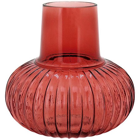 Vaso Wave 18x18cm Vidro Escarlate Cn Home&Co Casa Quarto