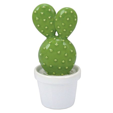 Cacto Decorativo de Cerâmica Verde Kaktus Adorno Para Sala