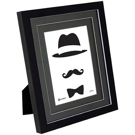Porta Retrato Keung Plástico Preto Decorativo Casa 13x18cm