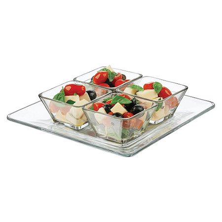 Petisqueira Tempo Libbey de Vidro Transparente 5 Pçs 7x23cm