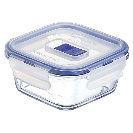 Pote Active Quadrado Luminarc em Vidro Transparente 380ml