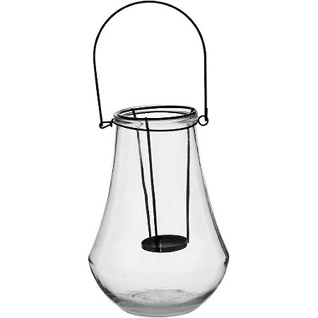 Vaner Castical Vidro/metal Home&Co Transp Com alça 22x16cm