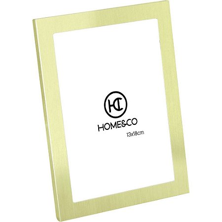 Porta retratos Home&co Alumínio Dourado Luxo Mesa 13x18cm