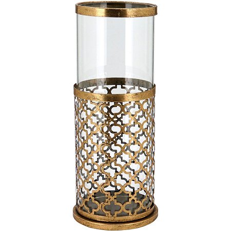 Lanterna Liban de Mão Home&Co em Metal Dourado 42x17cm Decor